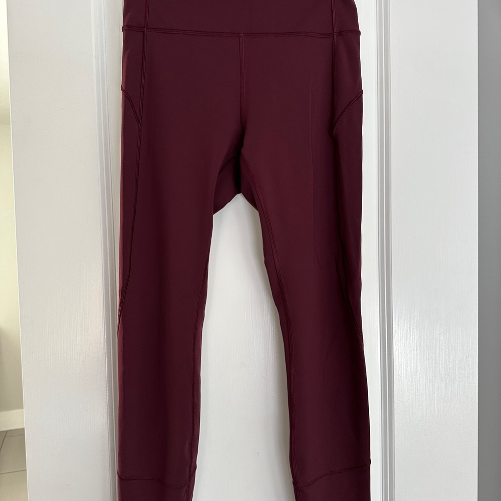 Lululemon Athletica Burgundy Leggings size 8